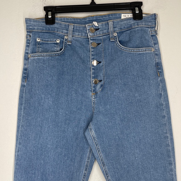 Rag and Bone Nina High Rise Ankle Skinny Jeans Size 30 Light Wash Button fly - Picture 2 of 14